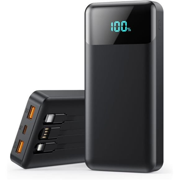 40800mAh Power Bank Fast Charger Built In Cables USB C for iPhone Android - Picture 1 of 8